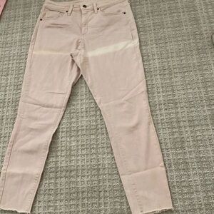 Universal Thread Pink jeans with bleach streak.